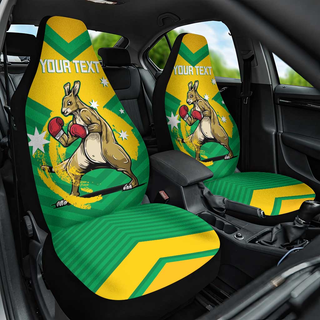 Personalised Australia Boxing Kangaroo Car Seat Cover Aussie Pride National Color