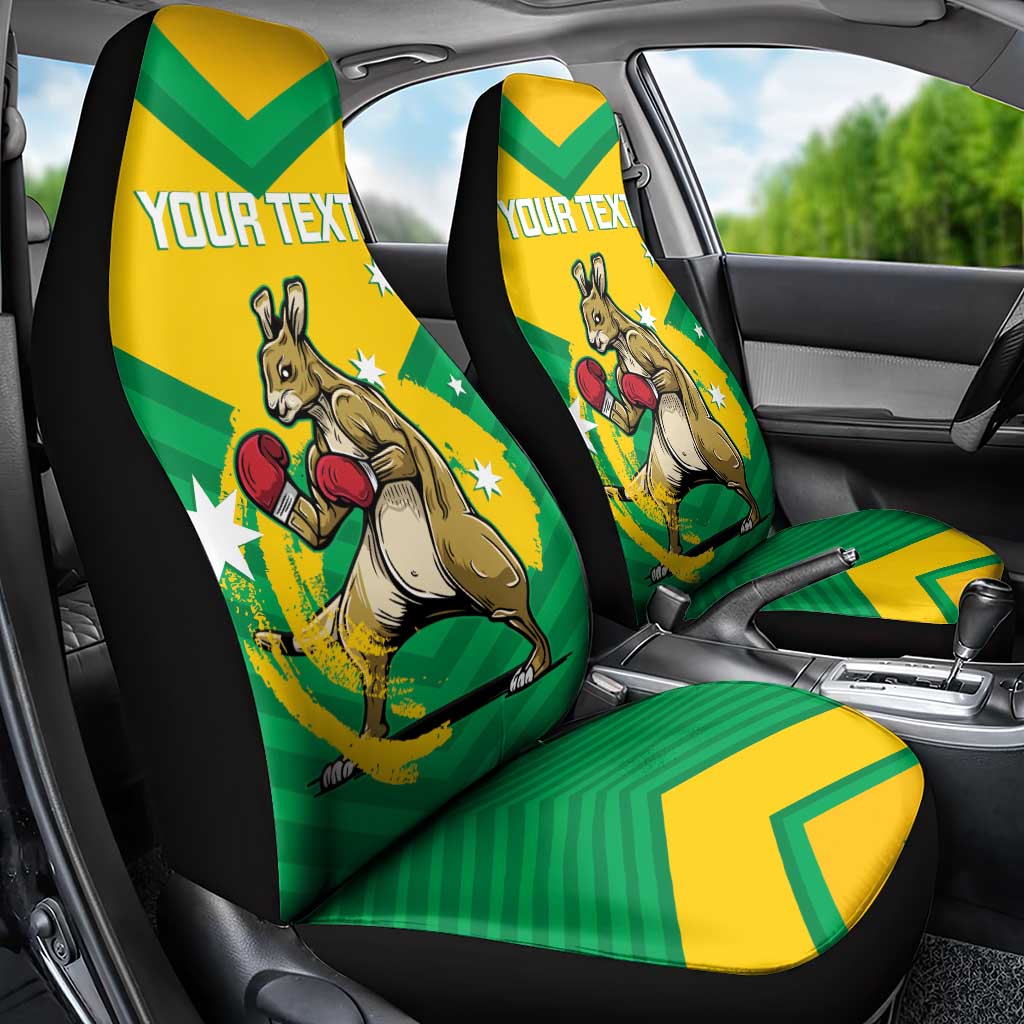Personalised Australia Boxing Kangaroo Car Seat Cover Aussie Pride National Color
