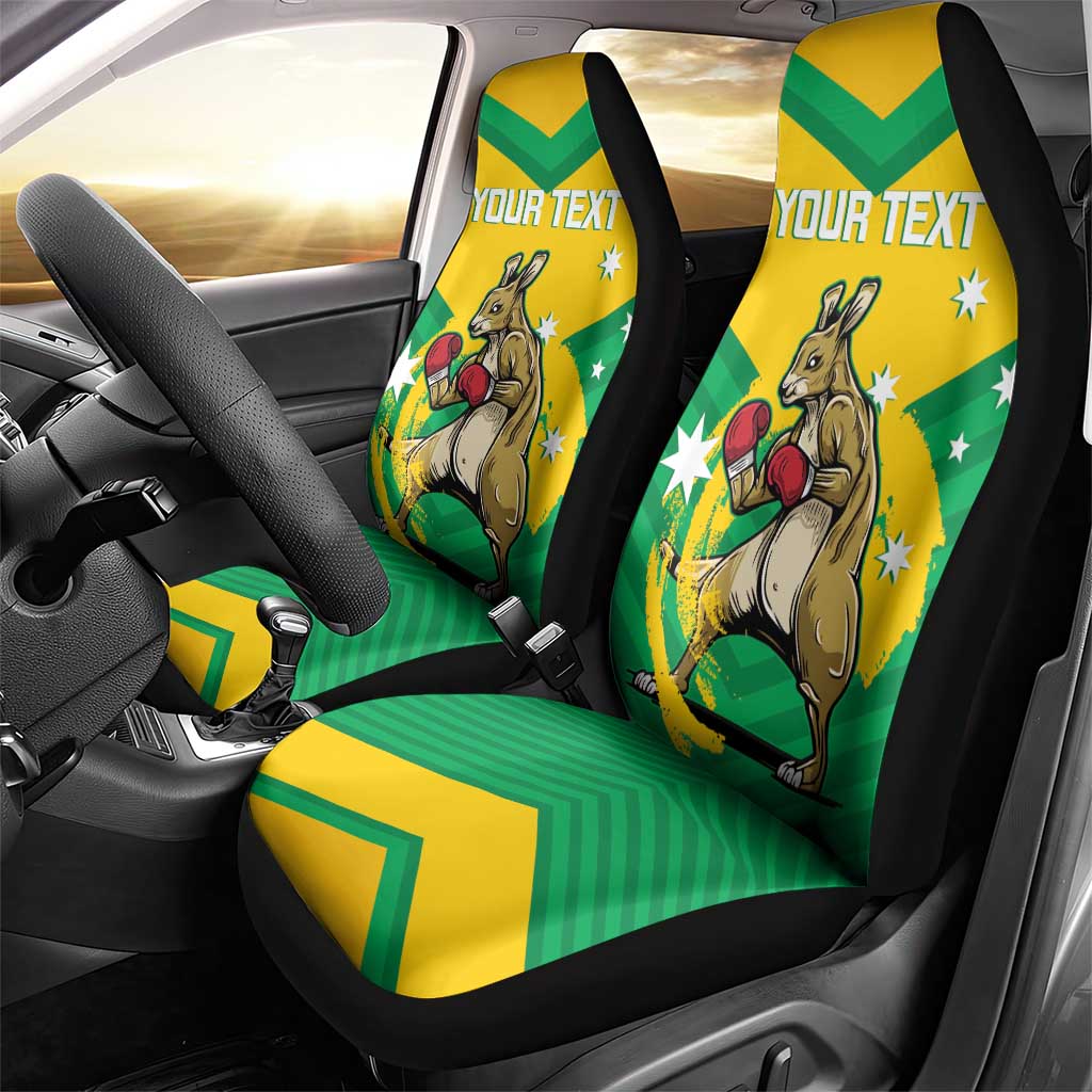 Personalised Australia Boxing Kangaroo Car Seat Cover Aussie Pride National Color