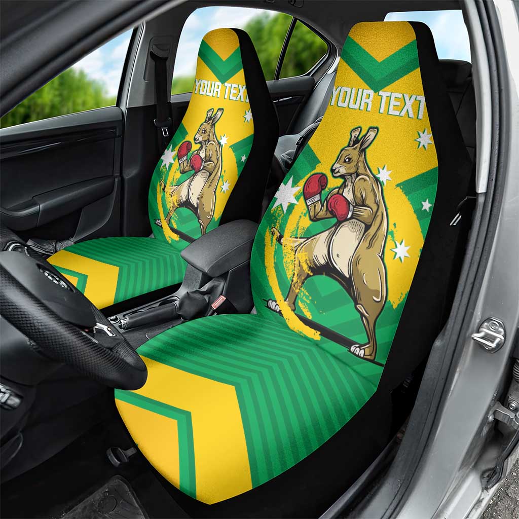 Personalised Australia Boxing Kangaroo Car Seat Cover Aussie Pride National Color
