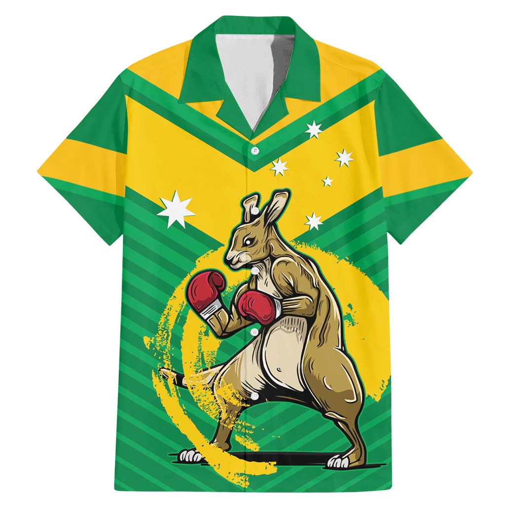 Personalised Australia Boxing Kangaroo Family Matching Mermaid Dress and Hawaiian Shirt Aussie Pride National Color