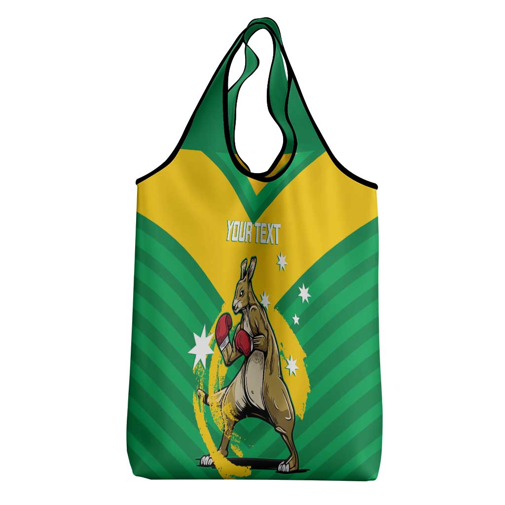 Personalised Australia Boxing Kangaroo Grocery Bag Aussie Pride National Color