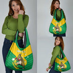 Personalised Australia Boxing Kangaroo Grocery Bag Aussie Pride National Color
