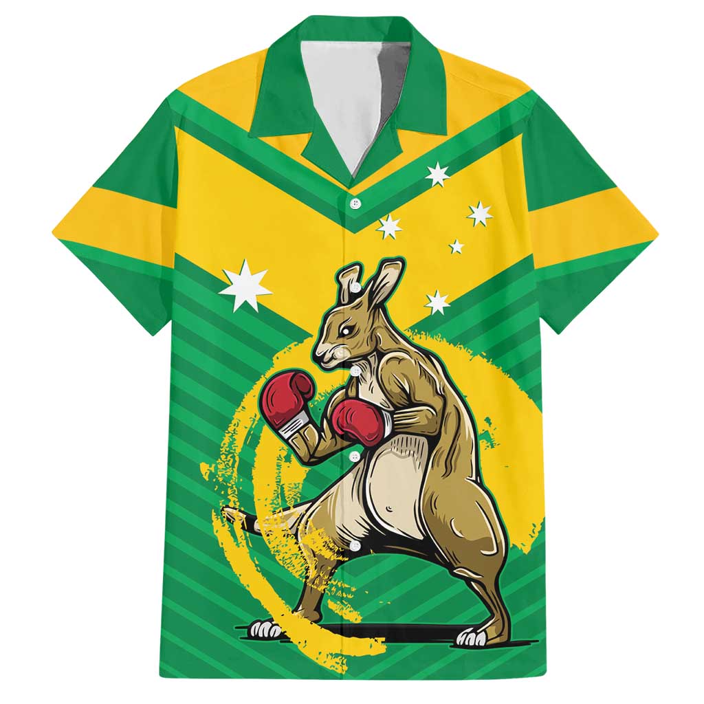 Personalised Australia Boxing Kangaroo Hawaiian Shirt Aussie Pride National Color