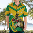 Personalised Australia Boxing Kangaroo Hawaiian Shirt Aussie Pride National Color