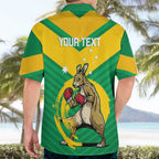 Personalised Australia Boxing Kangaroo Hawaiian Shirt Aussie Pride National Color