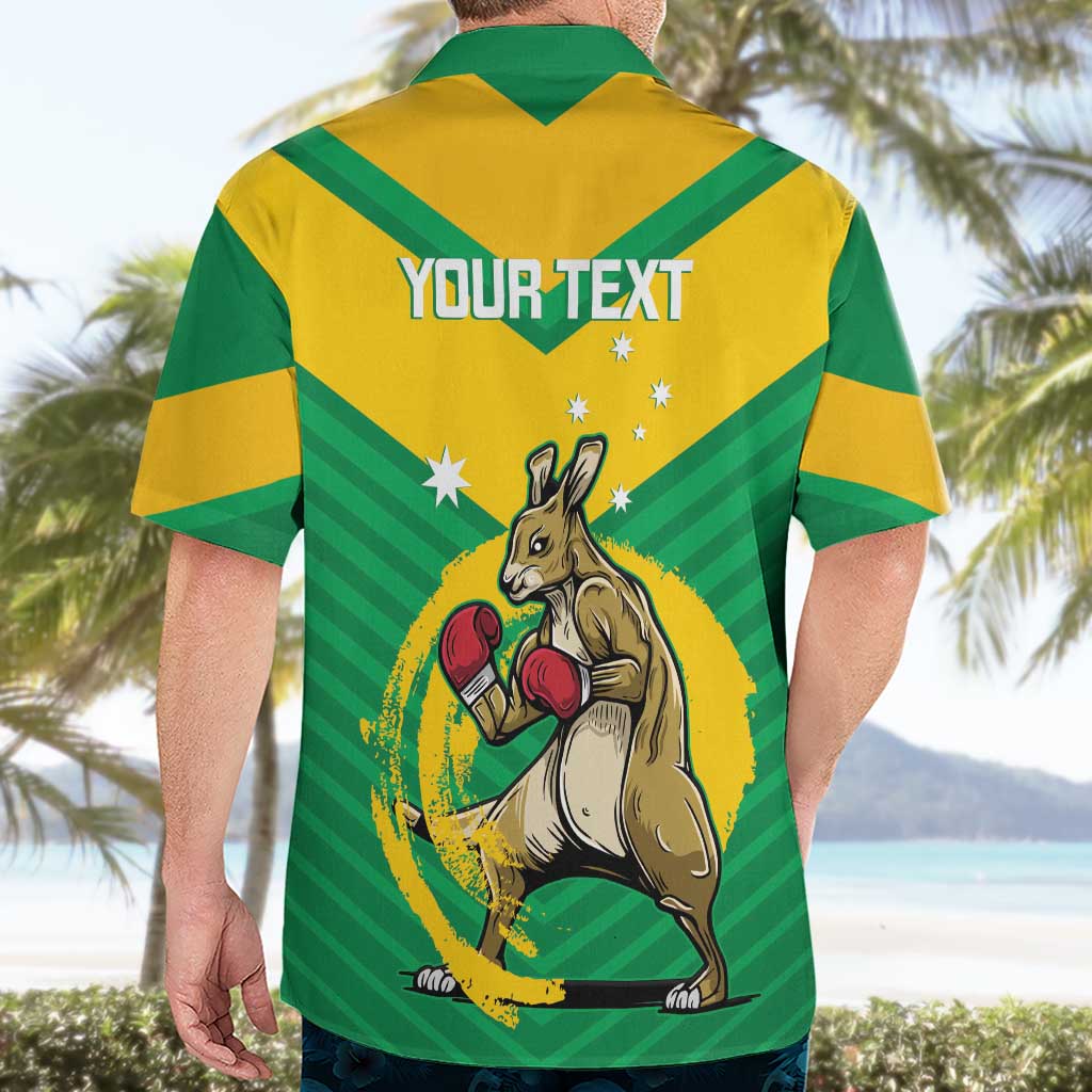 Personalised Australia Boxing Kangaroo Hawaiian Shirt Aussie Pride National Color