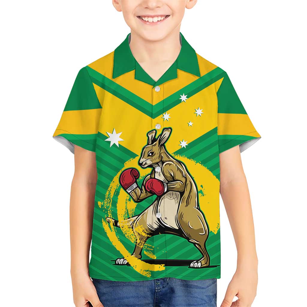 Personalised Australia Boxing Kangaroo Hawaiian Shirt Aussie Pride National Color