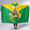 Personalised Australia Boxing Kangaroo Hooded Blanket Aussie Pride National Color