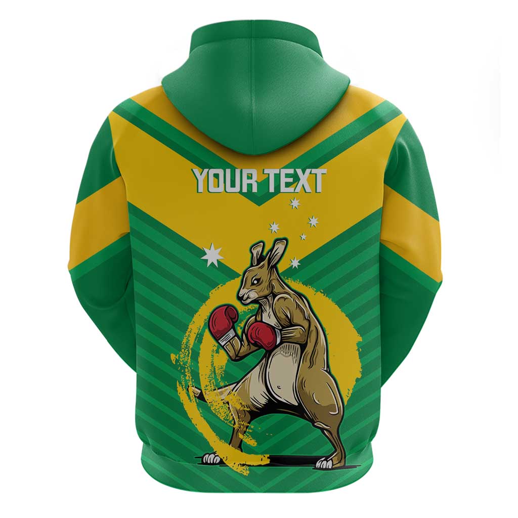 Personalised Australia Boxing Kangaroo Hoodie Aussie Pride National Color