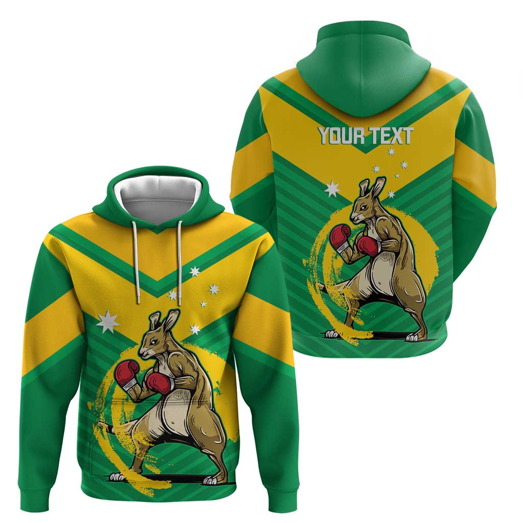 Personalised Australia Boxing Kangaroo Hoodie Aussie Pride National Color