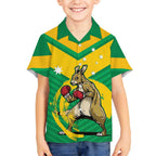 Personalised Australia Boxing Kangaroo Kid Hawaiian Shirt Aussie Pride National Color