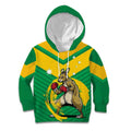 Personalised Australia Boxing Kangaroo Kid Hoodie Aussie Pride National Color