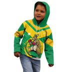 Personalised Australia Boxing Kangaroo Kid Hoodie Aussie Pride National Color