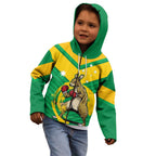 Personalised Australia Boxing Kangaroo Kid Hoodie Aussie Pride National Color