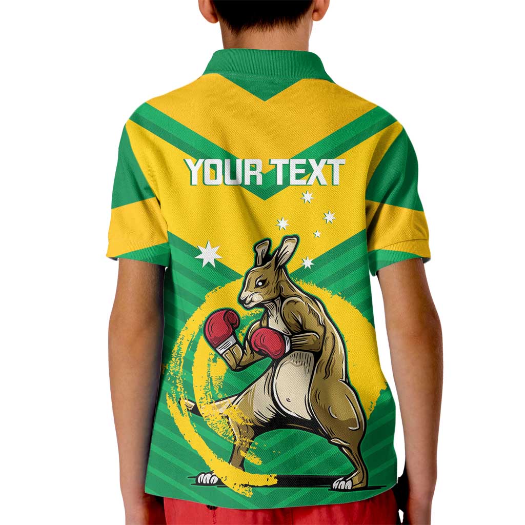 Personalised Australia Boxing Kangaroo Kid Polo Shirt Aussie Pride National Color