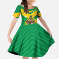 Personalised Australia Boxing Kangaroo Kid Short Sleeve Dress Aussie Pride National Color