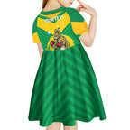 Personalised Australia Boxing Kangaroo Kid Short Sleeve Dress Aussie Pride National Color