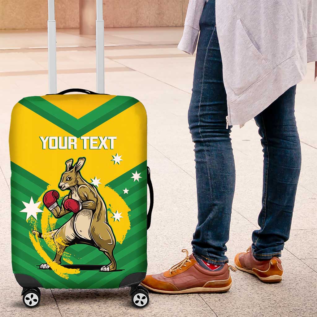 Personalised Australia Boxing Kangaroo Luggage Cover Aussie Pride National Color