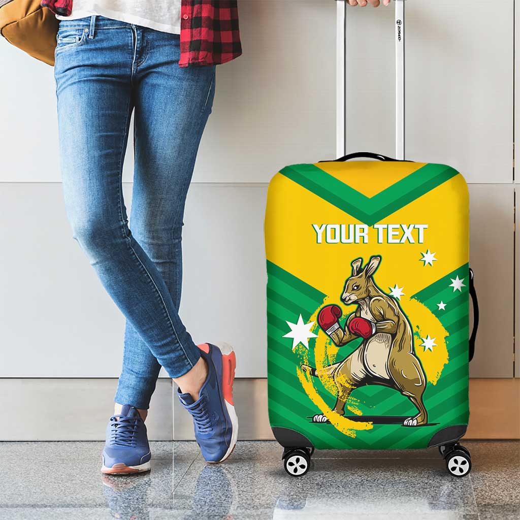 Personalised Australia Boxing Kangaroo Luggage Cover Aussie Pride National Color