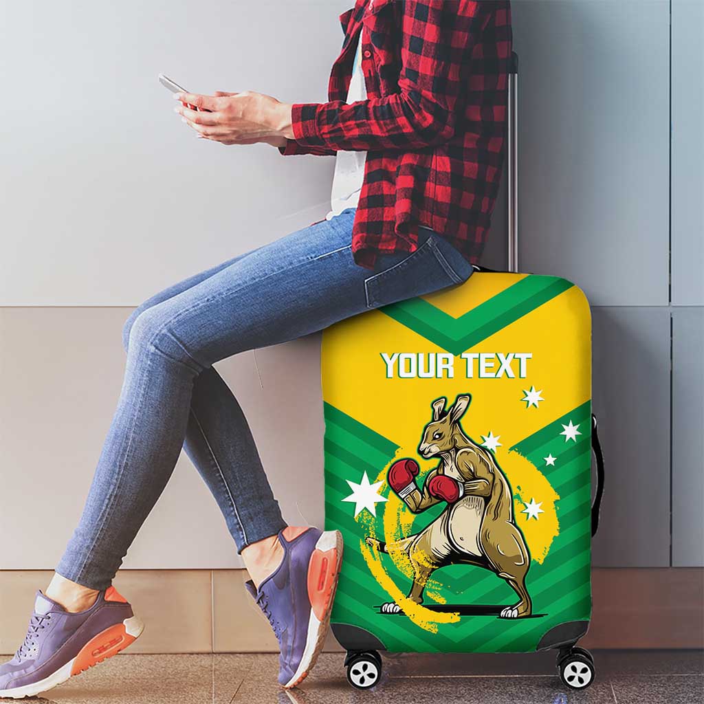 Personalised Australia Boxing Kangaroo Luggage Cover Aussie Pride National Color