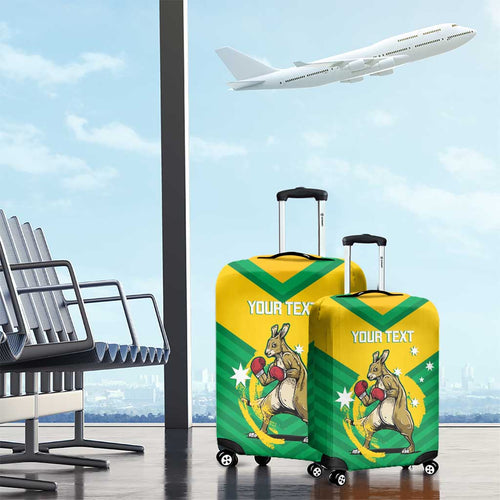 Personalised Australia Boxing Kangaroo Luggage Cover Aussie Pride National Color