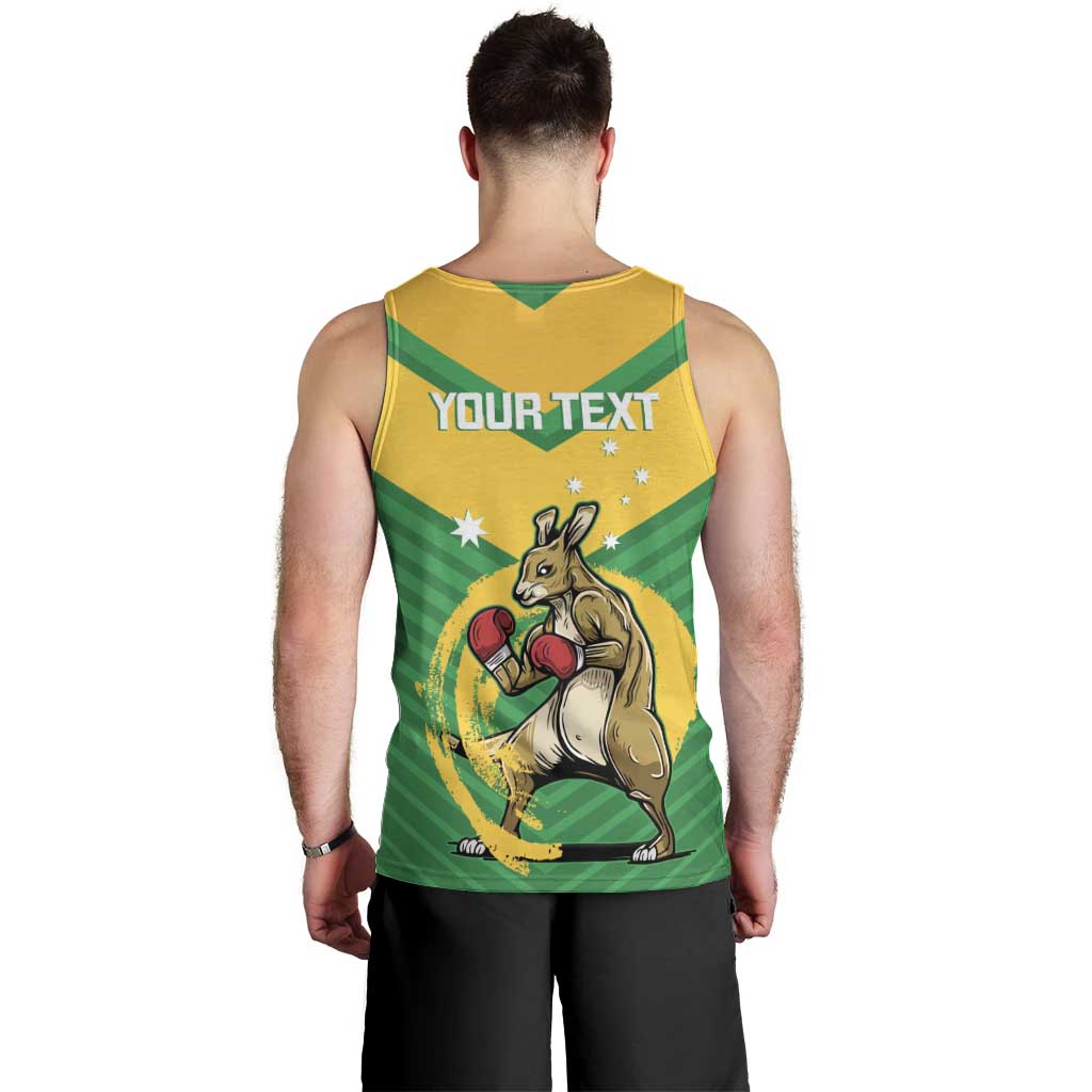 Personalised Australia Boxing Kangaroo Men Tank Top Aussie Pride National Color