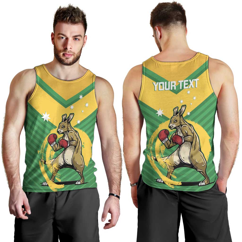 Personalised Australia Boxing Kangaroo Men Tank Top Aussie Pride National Color