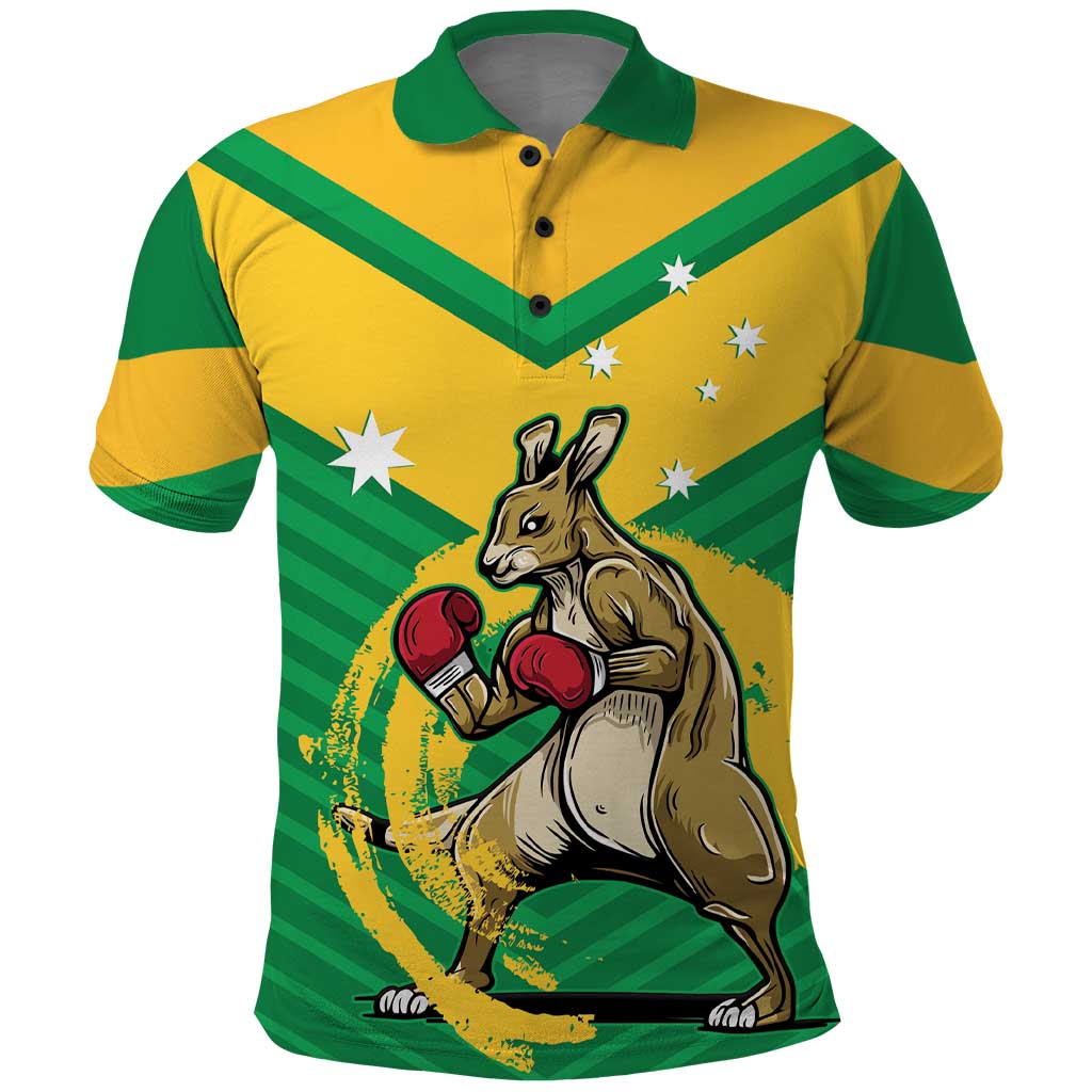 Personalised Australia Boxing Kangaroo Polo Shirt Aussie Pride National Color