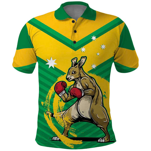 Personalised Australia Boxing Kangaroo Polo Shirt Aussie Pride National Color