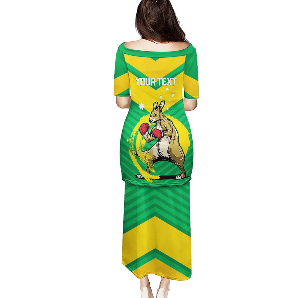Personalised Australia Boxing Kangaroo Puletasi Aussie Pride National Color