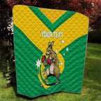 Personalised Australia Boxing Kangaroo Quilt Aussie Pride National Color