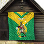 Personalised Australia Boxing Kangaroo Quilt Aussie Pride National Color