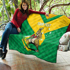 Personalised Australia Boxing Kangaroo Quilt Aussie Pride National Color