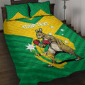 Personalised Australia Boxing Kangaroo Quilt Bed Set Aussie Pride National Color