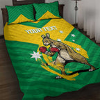Personalised Australia Boxing Kangaroo Quilt Bed Set Aussie Pride National Color