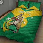 Personalised Australia Boxing Kangaroo Quilt Bed Set Aussie Pride National Color