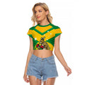 Personalised Australia Boxing Kangaroo Raglan Cropped T Shirt Aussie Pride National Color