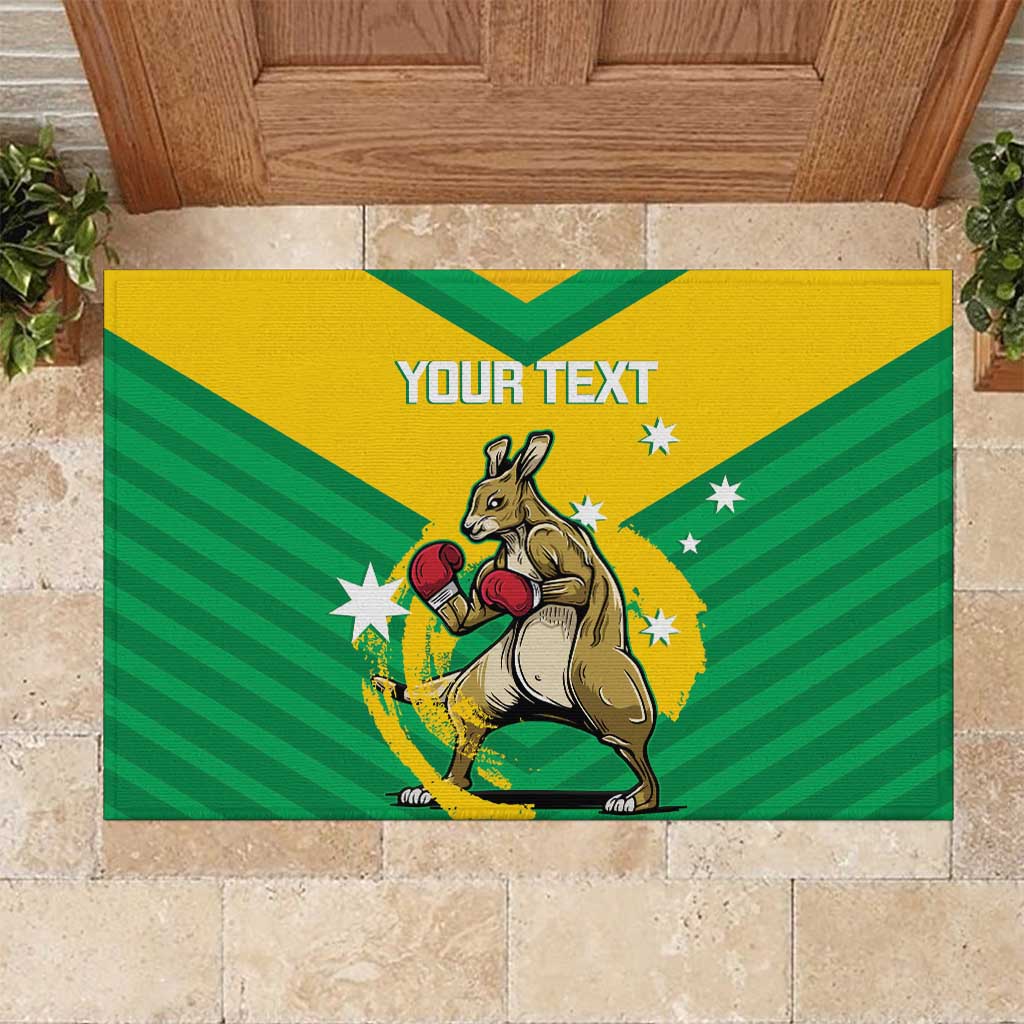 Personalised Australia Boxing Kangaroo Rubber Doormat Aussie Pride National Color
