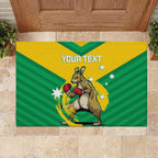 Personalised Australia Boxing Kangaroo Rubber Doormat Aussie Pride National Color