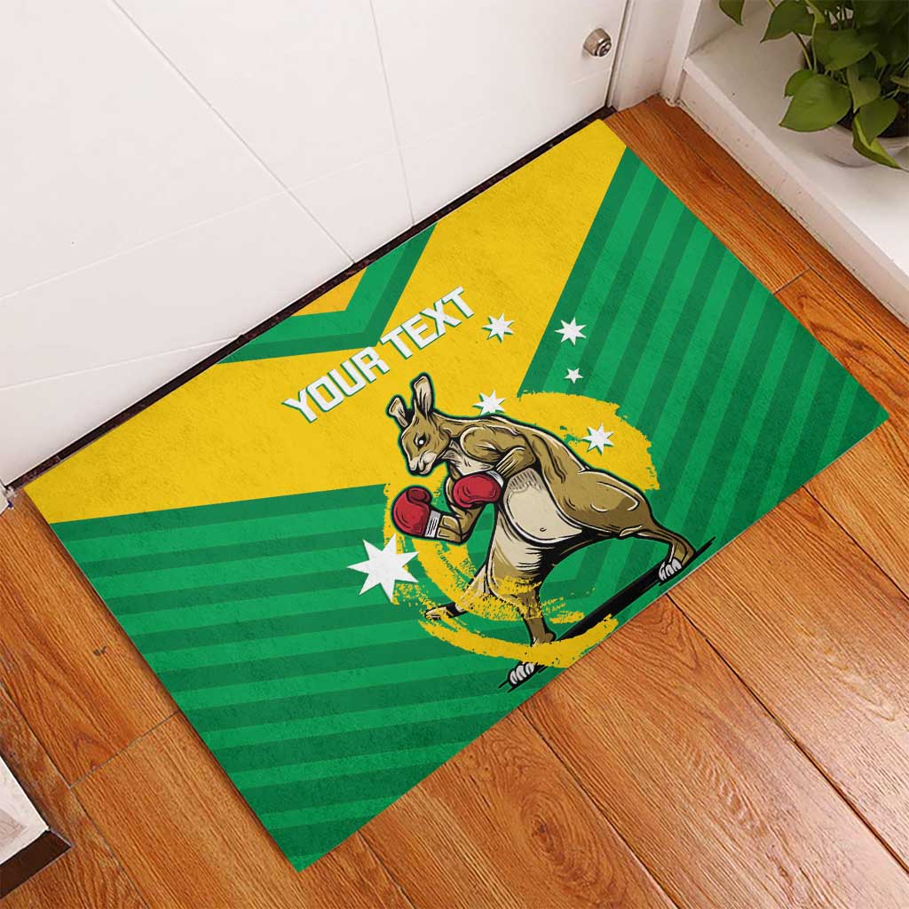 Personalised Australia Boxing Kangaroo Rubber Doormat Aussie Pride National Color