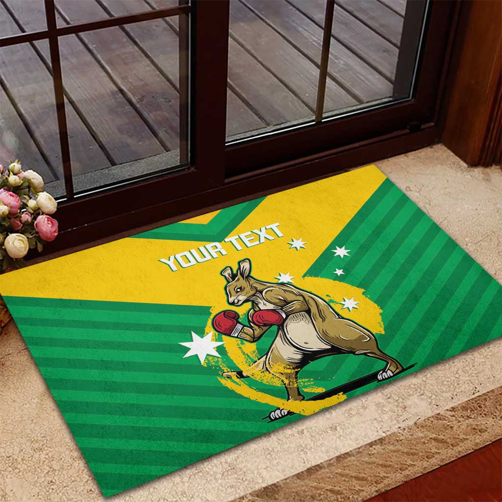 Personalised Australia Boxing Kangaroo Rubber Doormat Aussie Pride National Color