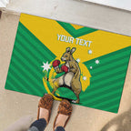 Personalised Australia Boxing Kangaroo Rubber Doormat Aussie Pride National Color