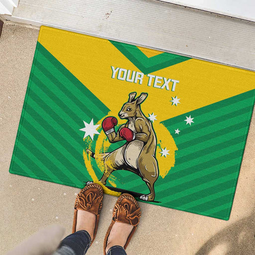 Personalised Australia Boxing Kangaroo Rubber Doormat Aussie Pride National Color