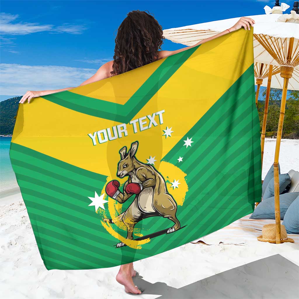 Personalised Australia Boxing Kangaroo Sarong Aussie Pride National Color