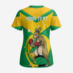 Personalised Australia Boxing Kangaroo Scrub Top Aussie Pride National Color - Aussie Hoodie
