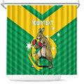 Personalised Australia Boxing Kangaroo Shower Curtain Aussie Pride National Color