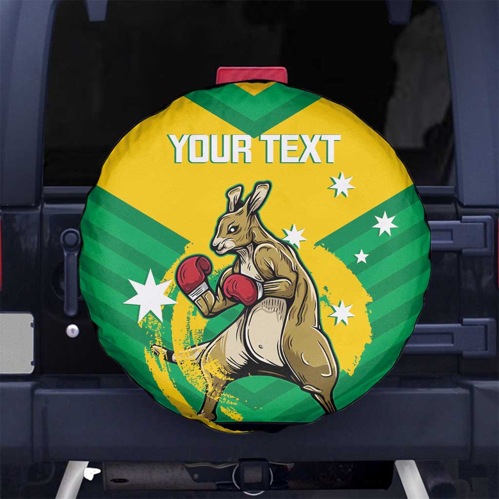 Personalised Australia Boxing Kangaroo Spare Tire Cover Aussie Pride National Color