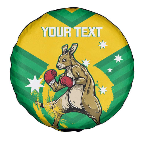 Personalised Australia Boxing Kangaroo Spare Tire Cover Aussie Pride National Color
