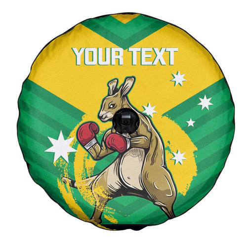 Personalised Australia Boxing Kangaroo Spare Tire Cover Aussie Pride National Color